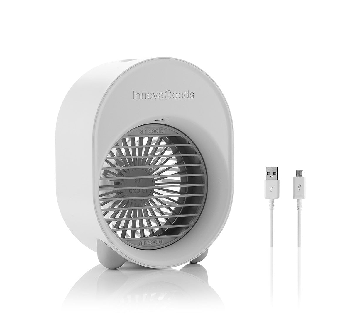 Mini-Climatiseur Humidificateur à Ultrasons Koolizer InnovaGoods avec LED – Portable, Silencieux, 3 Vitesses - Fondaxia