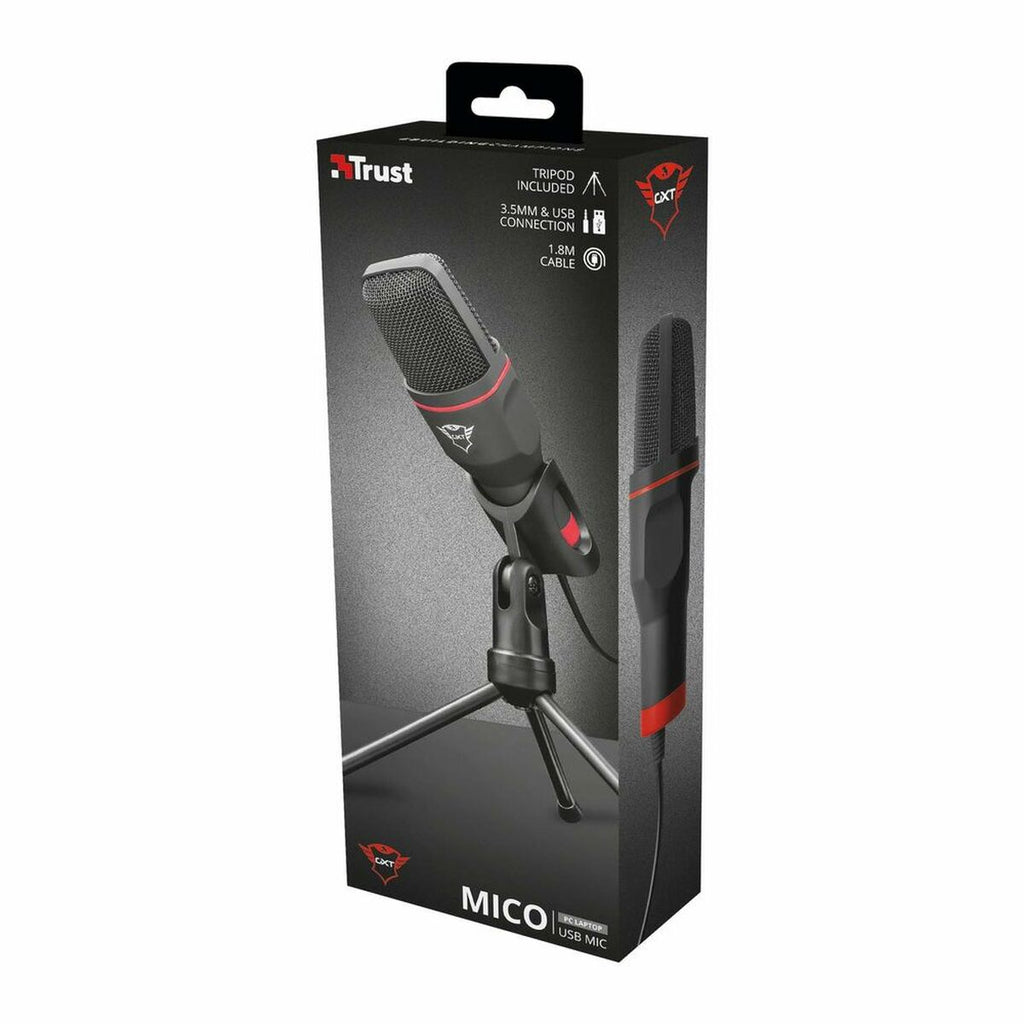 Microphone de Bureau Trust GXT 212 : Idéal Pour Streaming, Gaming, Visioconférences Et Podcasts. Son Clair, Installation Facile.