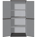 Armoire de rangement haute en résine TOOD - 3 tablettes - Gris - Usage intérieur & extérieur - Fondaxia