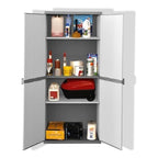 Armoire de rangement haute en résine TOOD - 3 tablettes - Gris - Usage intérieur & extérieur - Fondaxia