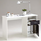 Bureau JACKSON - Décor blanc P/noir - L123 x H76,5 x P50 cm - Fabriqué en Allemagne - Fondaxia