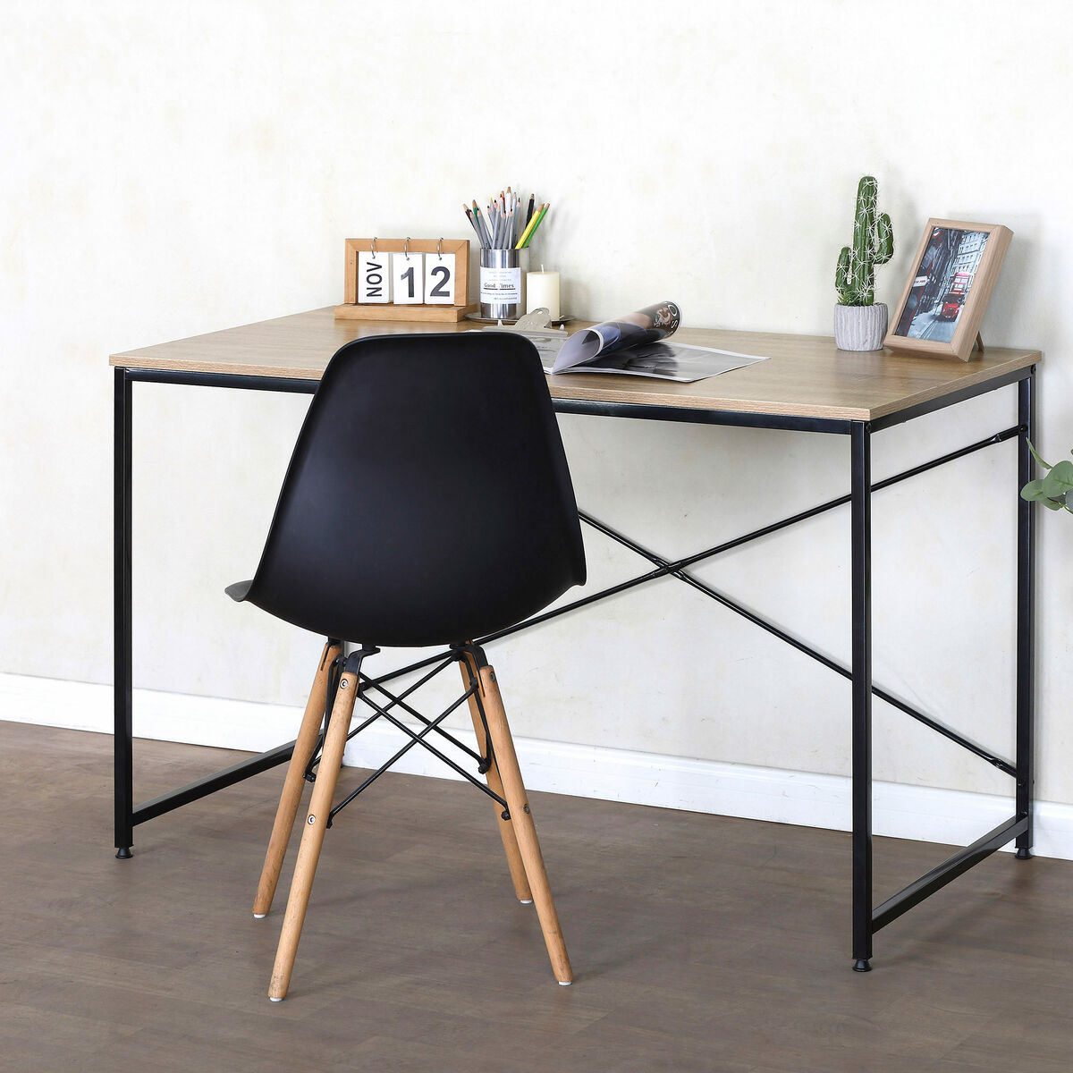 Bureau Max Home Acier & Mélamine 120 x 71 x 60 cm – Stable et Facile à Monter - Fondaxia