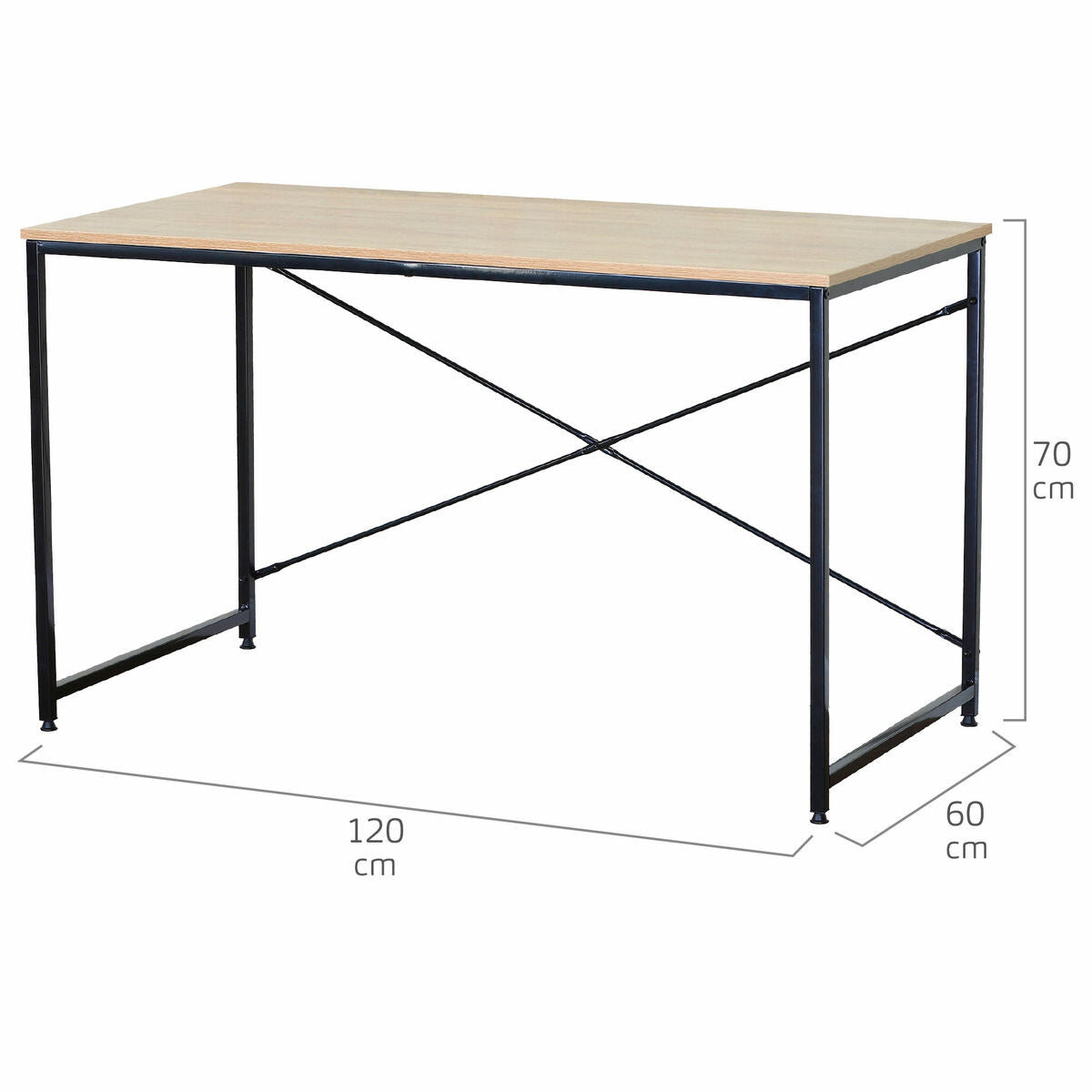 Bureau Max Home Acier & Mélamine 120 x 71 x 60 cm – Stable et Facile à Monter - Fondaxia