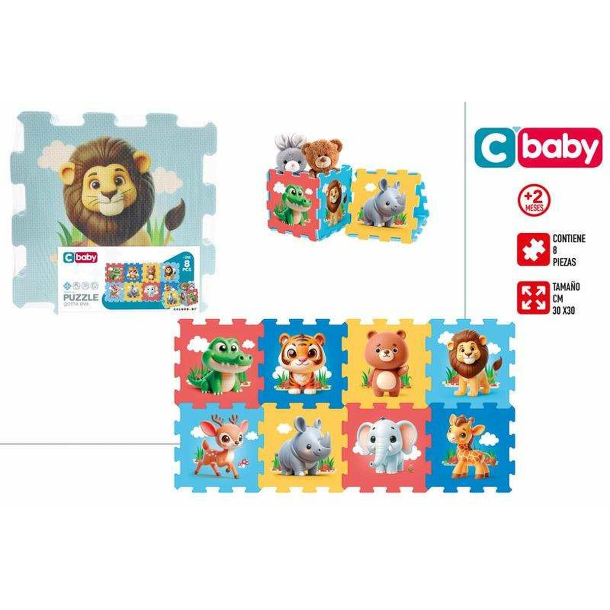 Puzzle Colorbaby 120 x 60 cm Multicouleur animaux 8 Pièces