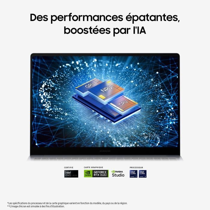 PC Portable - SAMSUNG - Galaxy Book4 Ultra - 16'' - i7 155H - 32Go - 1To SSD - RTX 4050 - AZERTY - Gris - Fondaxia