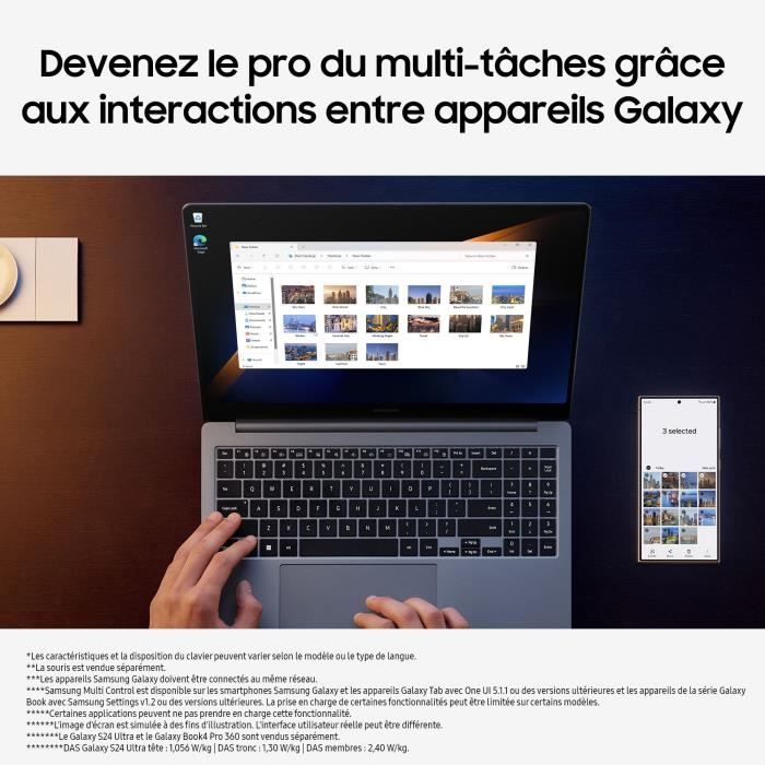 PC Portable - SAMSUNG - Galaxy Book4 Ultra - 16'' - i7 155H - 32Go - 1To SSD - RTX 4050 - AZERTY - Gris - Fondaxia