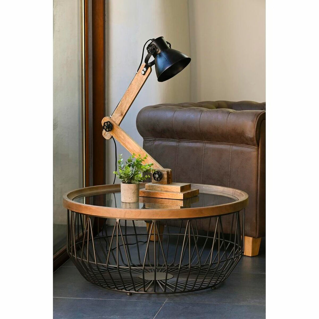 Lampe de bureau DKD Home Decor Métal Bois de manguier 50 W 220 V 50 x 15 x 65 cm