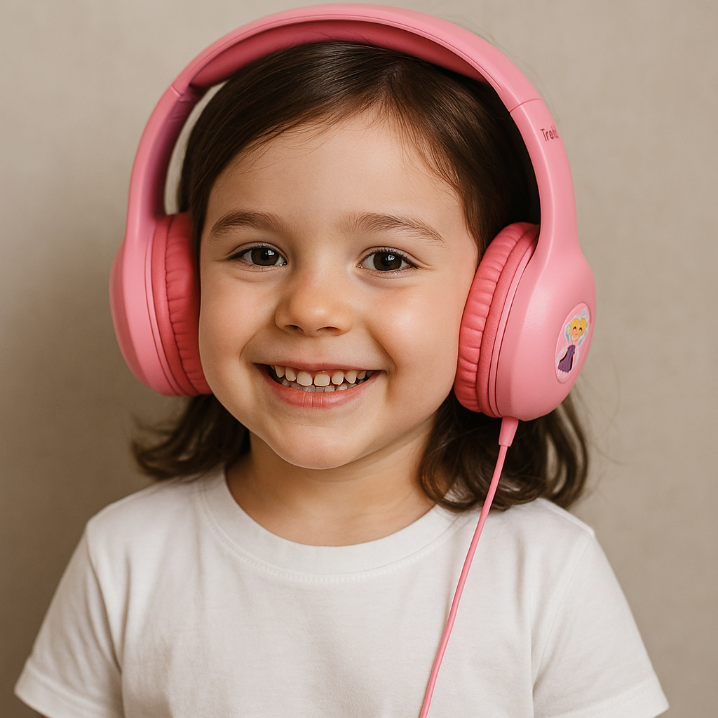 Casque Trust Rose avec Fil Jack - Pliable - Pour Enfants 4-10 Ans- Limite de Volume 92 db