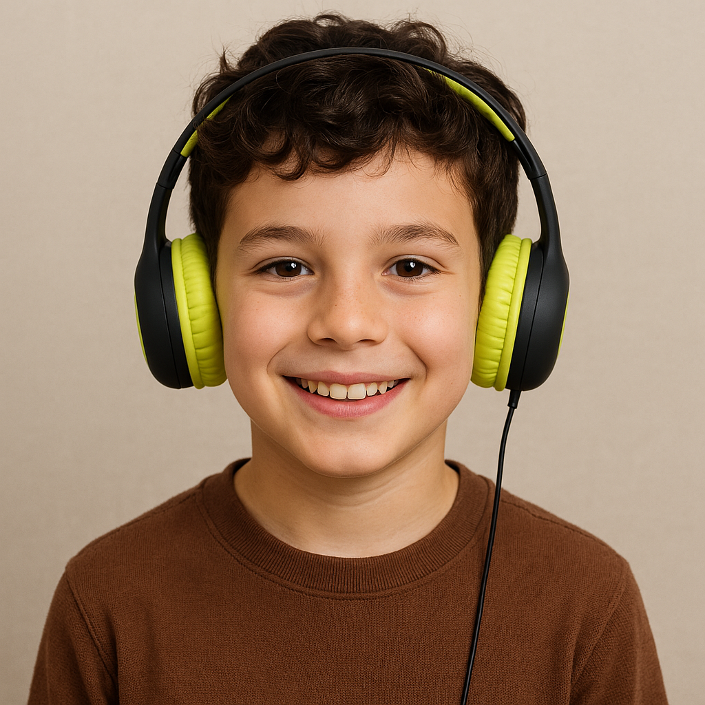 Casque Trust Noir avec Fil Jack - Pliable - Pour Enfants 4-10 Ans- Limite de Volume 92 dB