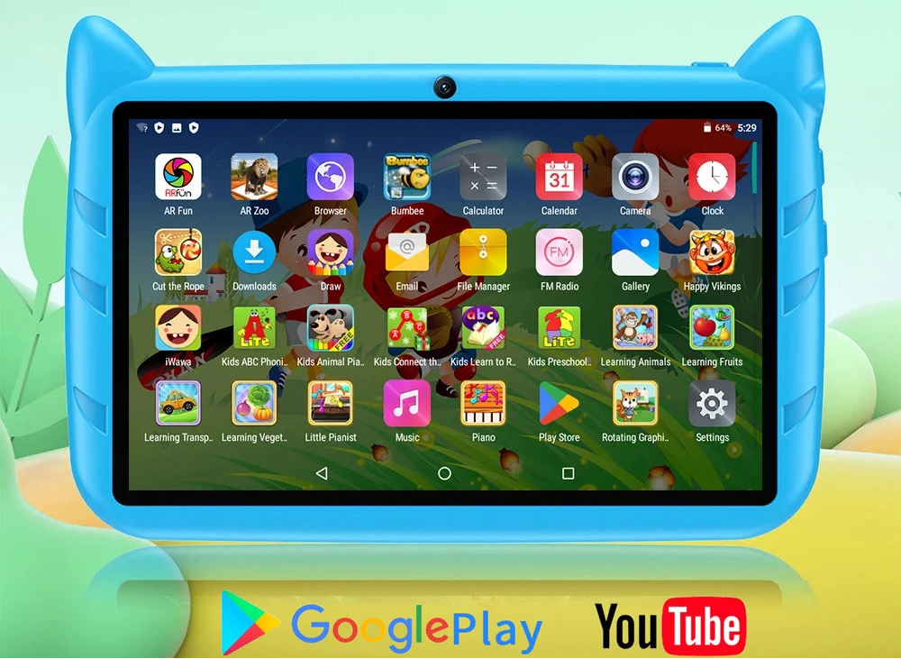 Tablette Enfant BDF 7” – Android 13 – 4 Go RAM – 64 Go – Double Caméra – Wi-Fi – Ultra Fine
